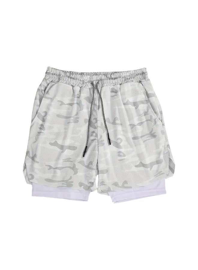 ناكسوس شورتات رياضية للرجال، شورتات رياضية للجري للرجال، شورتات رياضية برباط للرجال، شورتات رياضية فضفاضة بطبقتين وأربعة جيوب - Image 1